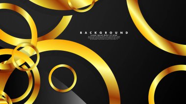 Lüks parlak altın daireler ile soyut metal vektör arka plan