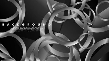 Lüks parlak gri daireler ile soyut metal vektör arka plan