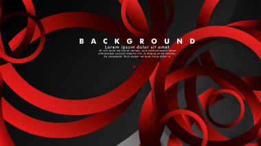Lüks parlak kırmızı koyu halkalar ile soyut metal vektör arka plan