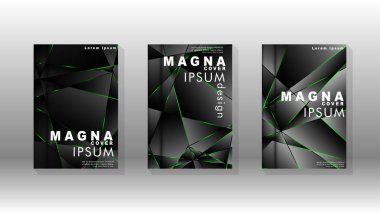 Arka plan kapağı tasarımı lüks çokgen desenler.yeşil üçgen çizgi