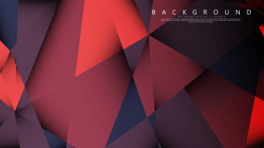 Koyu kırmızı bir arada vektör üçgen arka plan. Degradeler ve saydamlık ile geometrik illüstrasyon tarzı.