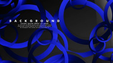 Parlak fantezi mavi siyah daireler ile soyut metal vektör arka plan