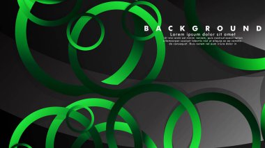 Parlak fantezi yeşil siyah daireler ile soyut metal vektör arka plan