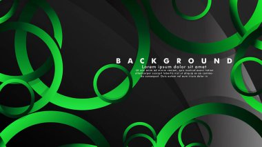 Parlak fantezi yeşil siyah daireler ile soyut metal vektör arka plan