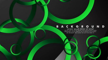 Parlak fantezi yeşil siyah daireler ile soyut metal vektör arka plan