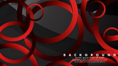 Lüks parlak kırmızı koyu halkalar ile soyut metal vektör arka plan