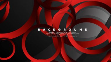 Lüks parlak kırmızı koyu halkalar ile soyut metal vektör arka plan