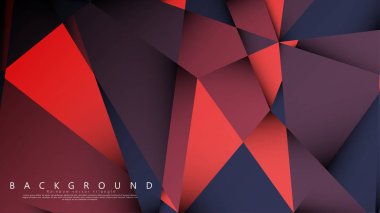 Koyu kırmızı bir arada vektör üçgen arka plan. Degradeler ve saydamlık ile geometrik illüstrasyon tarzı.