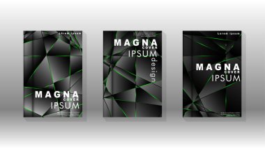 Arka plan kapağı tasarımı lüks çokgen desenler.yeşil üçgen çizgi