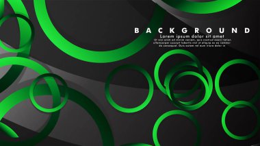 Parlak fantezi yeşil siyah daireler ile soyut metal vektör arka plan