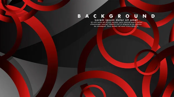 豪華な光沢のある赤い暗い円を持つ抽象的な金属ベクトルの背景 — ストックベクタ