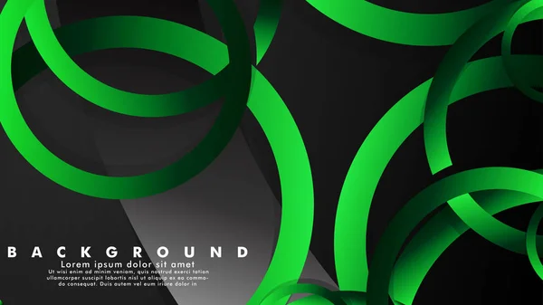 Αφηρημένο μέταλλο διανυσματικό φόντο με λαμπερούς πράσινους μαύρους κύκλους — Διανυσματικό Αρχείο