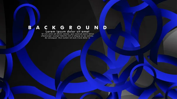 抽象金属矢量背景，带闪亮的花哨蓝色黑色圆圈 — 图库矢量图片