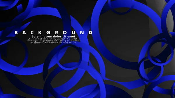 Abstracte metalen vector achtergrond met glanzende fancy blauw zwarte cirkels — Stockvector