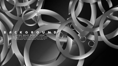 Lüks parlak gri daireler ile soyut metal vektör arka plan