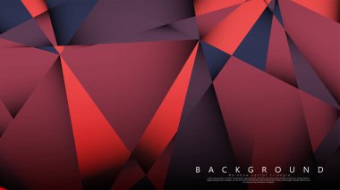 Koyu kırmızı bir arada vektör üçgen arka plan. Degradeler ve saydamlık ile geometrik illüstrasyon tarzı.