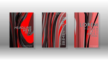 Dalga elemanları ile soyut kapak. kitap tasarım konsepti. Fütüristik iş düzeni.