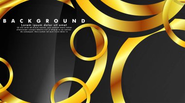Lüks parlak altın daireler ile soyut metal vektör arka plan