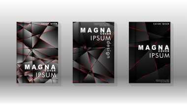 Kapak tasarım deseninin arka planı. Kırmızı üçgen çizgisi. Vektör ön sayfa yazı tipi