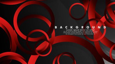 Lüks parlak kırmızı koyu halkalar ile soyut metal vektör arka plan