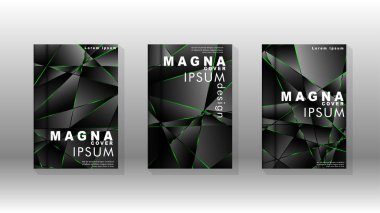 Arka plan kapağı tasarımı lüks çokgen desenler.yeşil üçgen çizgi