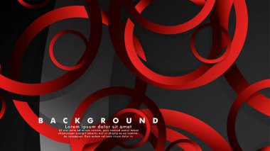 Lüks parlak kırmızı koyu halkalar ile soyut metal vektör arka plan