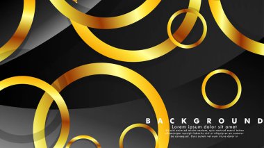 Lüks parlak altın daireler ile soyut metal vektör arka plan