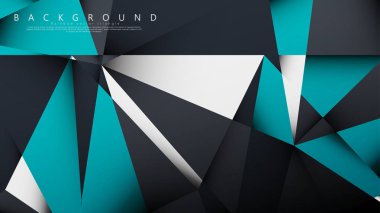 Vektör Arka Plan Üçgen Mozaik mavi, gri ve beyaz bir arada. Degradeler ve saydamlık ile geometrik illüstrasyon tarzı.