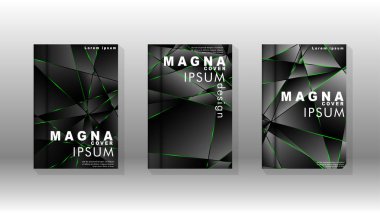 Arka plan kapağı tasarımı lüks çokgen desenler.yeşil üçgen çizgi