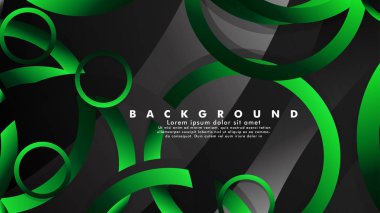 Parlak fantezi yeşil siyah daireler ile soyut metal vektör arka plan