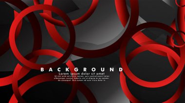 Lüks parlak kırmızı koyu halkalar ile soyut metal vektör arka plan