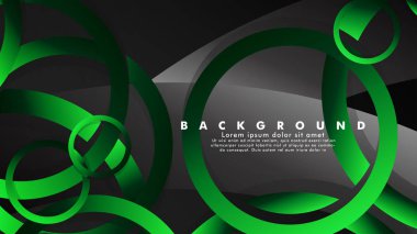 Parlak fantezi yeşil siyah daireler ile soyut metal vektör arka plan