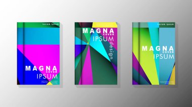 Degradeler ve saydamlık ile geometrik illüstrasyon tarzı. kitap kapağı tasarımı