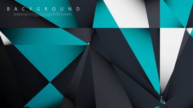 Vektör Arka Plan Üçgen Mozaik mavi, gri ve beyaz bir arada. Degradeler ve saydamlık ile geometrik illüstrasyon tarzı.