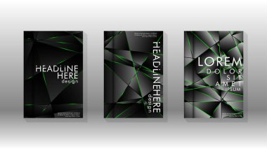 Arka plan kapağı tasarımı lüks çokgen desenler.yeşil üçgen çizgi