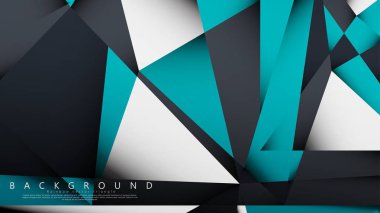 Vektör Arka Plan Üçgen Mozaik mavi, gri ve beyaz bir arada. Degradeler ve saydamlık ile geometrik illüstrasyon tarzı.