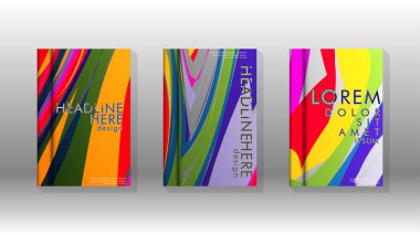 Dalga elemanları ile soyut kapak. kitap tasarım konsepti. Fütüristik iş düzeni. Dijital poster şablonu. Tasarım Vektörü - eps10