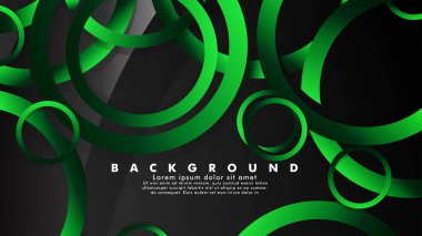 Parlak fantezi yeşil siyah daireler ile soyut metal vektör arka plan