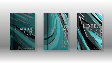 Dalga elemanları ile soyut kapak. kitap tasarım konsepti. Fütüristik iş düzeni. Dijital poster şablonu. Tasarım Vektörü - eps10