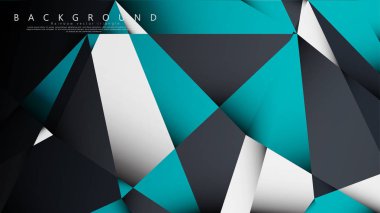 Vektör Arka Plan Üçgen Mozaik mavi, gri ve beyaz bir arada. Degradeler ve saydamlık ile geometrik illüstrasyon tarzı.