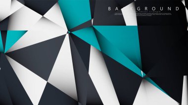 Vektör Arka Plan Üçgen Mozaik mavi, gri ve beyaz bir arada. Degradeler ve saydamlık ile geometrik illüstrasyon tarzı.