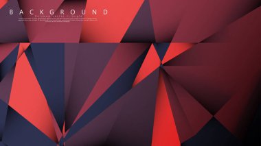 Koyu kırmızı bir arada vektör üçgen arka plan. Degradeler ve saydamlık ile geometrik illüstrasyon tarzı.