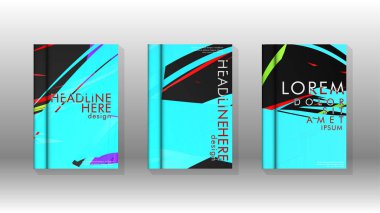 Geometrik tasarım arka planlı kapak kitabı.