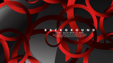Lüks parlak kırmızı koyu halkalar ile soyut metal vektör arka plan