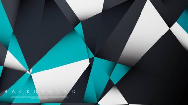 Vektör Arka Plan Üçgen Mozaik mavi, gri ve beyaz bir arada. Degradeler ve saydamlık ile geometrik illüstrasyon tarzı.