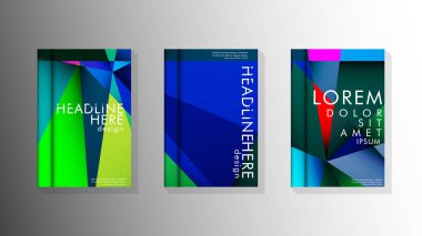 Degradeler ve saydamlık ile geometrik illüstrasyon tarzı. kitap kapağı tasarımı