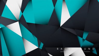 Vektör Arka Plan Üçgen Mozaik mavi, gri ve beyaz bir arada. Degradeler ve saydamlık ile geometrik illüstrasyon tarzı.