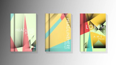 Degrade minimal geometrik desen. üçgen kapak arka plan tasarımı. pastel renkler