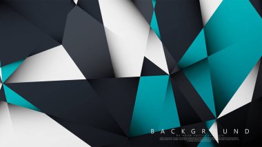 Vektör Arka Plan Üçgen Mozaik mavi, gri ve beyaz bir arada. Degradeler ve saydamlık ile geometrik illüstrasyon tarzı.