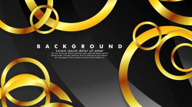 Lüks parlak altın daireler ile soyut metal vektör arka plan